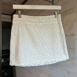 Kismet | White Floral Lace Mini Skirt